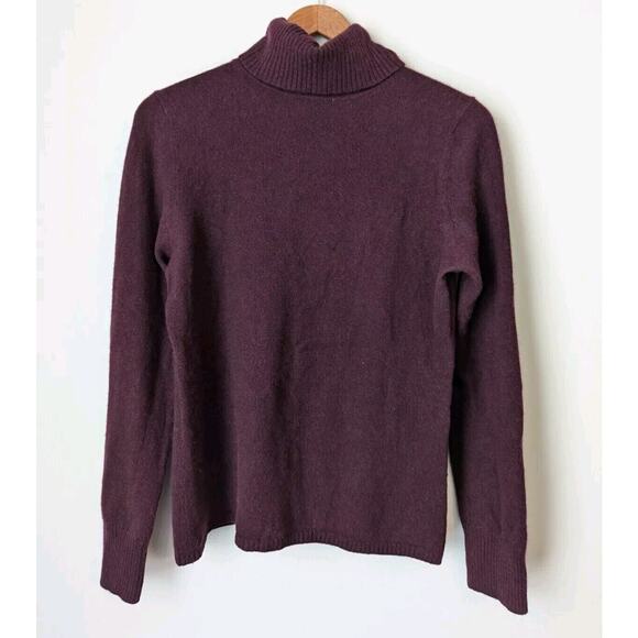 J. Crew Sweaters - J Crew Cashmere Sweater Turtleneck Womens Size Medium Maroon Burgundy Cozy Prep